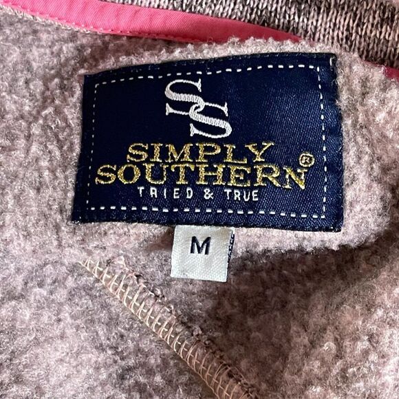 Simply Southern Pink Pullover Fleece Knit Sweater Medium - Picture 8 of 10